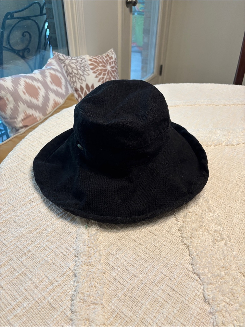 Scala Women’s Cotton Adjustable Classic Black Wide-Brim Bucket Hat